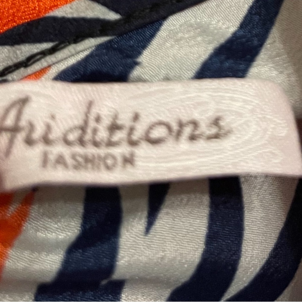 Orange And Navy Zigzag Patterned Off Shoulder Dre… - image 3